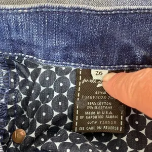 7 For All Mankind Blue Cropped Dojo Low Rise Jeans 26 thumbnail 5