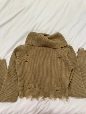 Signature 8 Torn Turtle Neck Cropped Sweater thumbnail 2