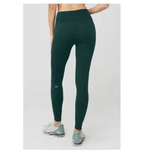 ALO Yoga Seamless Ribbed Mindful Movement Legging Midnight Green thumbnail 2