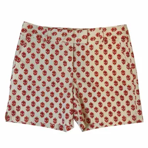 Ann Taylor Loft Riviera Floral Block Print Shorts • Red + White Chino Size 8 thumbnail 2
