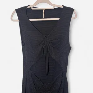 Free People Leila Black Cut-Out Tie Mini Dress M | Indie Night-Out Core thumbnail 6