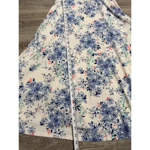 LuLaRoe Ana‎ Maxi Dress XS Blue Floral Short Sleeve Scoop Neck Cottagecore Boho thumbnail 8
