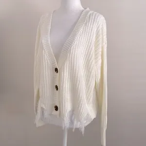 NWOT Polly & Esther loose cable knit distressed cardigan thumbnail 6