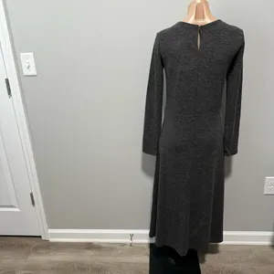 Zara Gray Sweater Maxi Midi Dress Small Long Sleeve NEW thumbnail 5