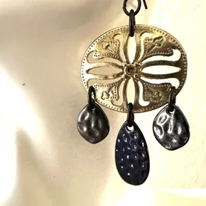 Gold tone drop earrings thumbnail 5