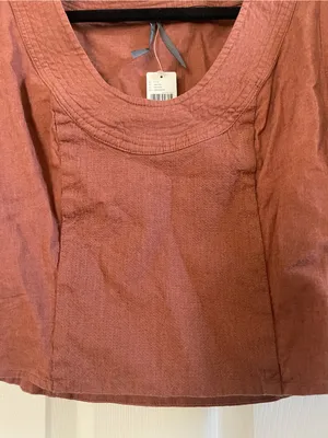 NWT Anthropologie Scoop Neck Puff Sleeve Linen Blend Cropped Blouse Top Size S thumbnail 6