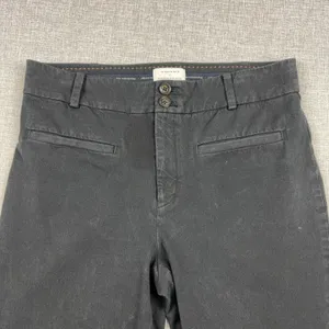 Anthropologie The Essential Slim Pants Womens 10 Black Twill Dress Stretch thumbnail 8