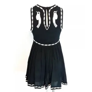 Free People Birds of a Feather‎ Embroidered Floral Skater Dress Size 2 thumbnail 4