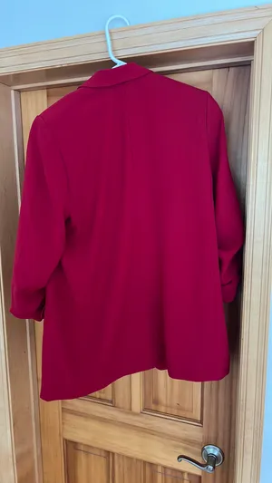 Express Red Blazer 3/4 Sleeve Size L thumbnail 5