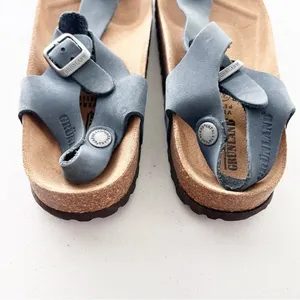Grundland Thong Navy Leather Boho Minimalist Casual Everyday Sandals thumbnail 4
