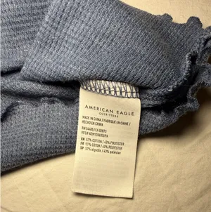 American Eagle Outfitters Women's Washed Blue Waffle Baby Tee Size Small EUC thumbnail 7