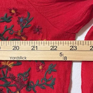 UMGEE Red Floral Embroidered Dress Size XL Women’s Boho Babydoll thumbnail 8