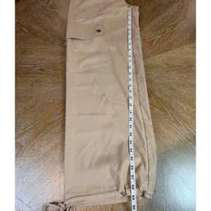 Line & Dot Weekend Cargo Pants Tan Khaki High Waist Utility Size Small thumbnail 10