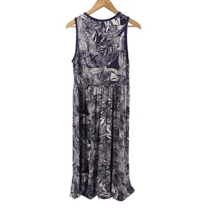 Johnny Was Dress Womens M R39523-4 Purple Butterfly Bamboo Viscose Maxi‎ Boho thumbnail 3