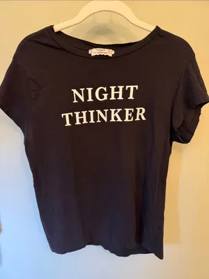 Mango Black Short-Sleeve "Night Thinker" Graphic Tee thumbnail 1