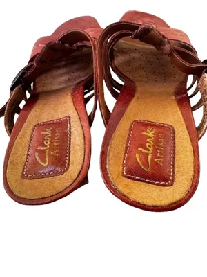 Clark’s Leather Strappy Slide Sandals in Brown thumbnail 5