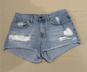 Billabong Women's Blue‎ High Rise Cutoff Distressed Shorts Size 27 thumbnail 1