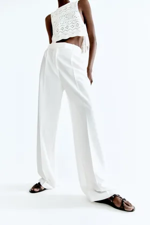 ZARA nwt wide straight leg high waisted men’s style pleated pants thumbnail 3