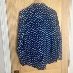 HILL HOUSE- James Floral Button Down Shirt Navy Blue Posey Size S thumbnail 6