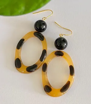 Kawaii unique tortoiseshell dangle earrings thumbnail 1