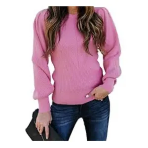 Vici Pink Bubble Over Ribbed Knit Sweater size Small thumbnail 4