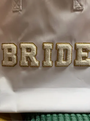BRIDE White Tote Bag with Gold Appliqué thumbnail 2