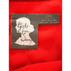 Girls From Savoy Anthropologie 100% Silk Ruffle Mini Dress Red/Rouge Sz 0 NWT thumbnail 7