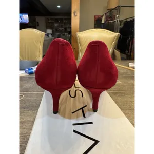 Via Spiga Medora Pointed Pumps Size 7 Poppy Red‎ Suede Pointed Toe Display thumbnail 5