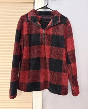 Buffalo Print 3/4 Zip Pullover Red Size L thumbnail 1