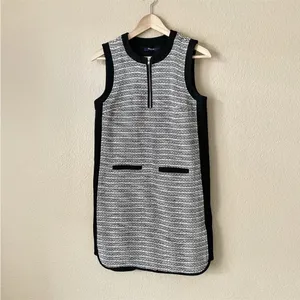 Madewell Black & White Tweed Weave Shift Dress Size 2 thumbnail 3