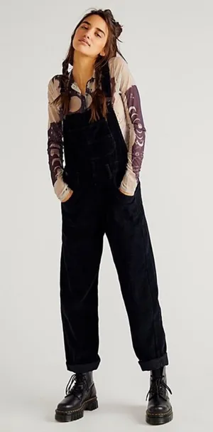Free People Ziggy Corduroy Overalls Sz S thumbnail 1