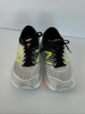 New Balance Women's Running Shoes - White, Black & Neon Yellow Accents thumbnail 3