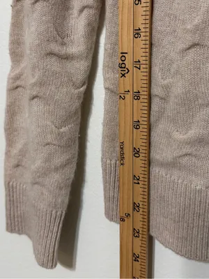 Theory Cashmere Knit Sweater Size Medium Cream Neutral Texture Design thumbnail 8