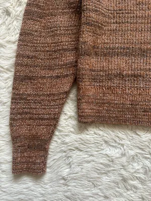 Madewell Prentiss Sweater Spacedye Shoulder Tuck Pullover Autumn Brown Sz L thumbnail 6