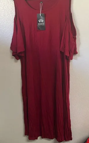 FINAL MARKDOWN NWT women’s boutique cold shoulder dress 2x thumbnail 1
