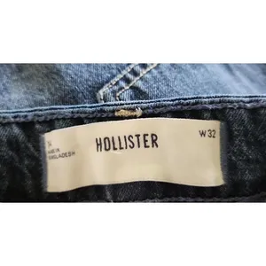 Hollister Denim Mini Skirt‎ Womens Size 14 Blue Raw Hem Five Pocket Casual Chic thumbnail 5