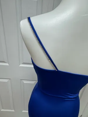 Lucy In The Sky - Royal Blue One Shoulder Formal Gown - Size S - NEW Without Tag thumbnail 4