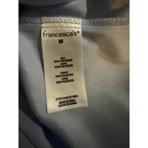 Francesca's Light Blue Floral Square Neck Puff Sleeve Mini Dress Size Medium NWT thumbnail 3