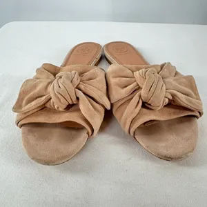 Tory Burch Annabelle‎ Bow Suede Slide Sandal in Tan Size 6.5 thumbnail 7