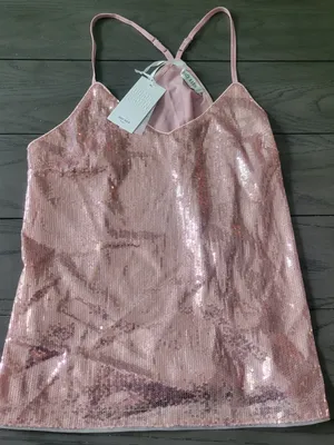 Grace Karin Nwt Pink Sequin Cami Top thumbnail 1