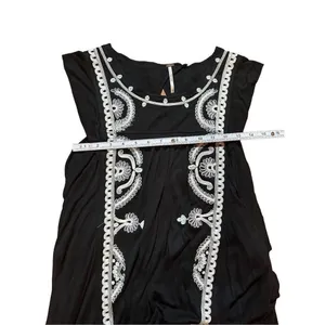 Free People DOS SEGUNDOS‎ Black/White Embroidered Batwing Top Sz M thumbnail 13
