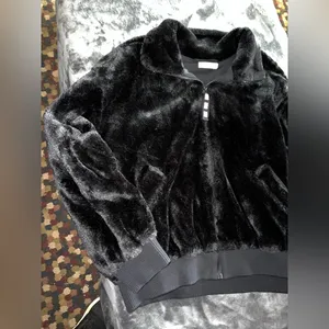 Ugg Laken Mock Neck Fleece Jacket in Black Size Medium thumbnail 8