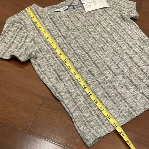 Zara Gray Striped Very Soft Tee Shirt thumbnail 6