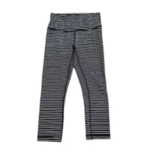 Lululemon Wunder Under Crop Stripe Luon High Rise Yoga Leggings Size 4 6 Women thumbnail 5