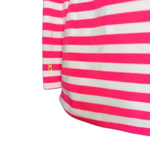 NWT Dudley Stephens S Pink‎ Striped Cobble Hill Vello Fleece Mock Neck Pockets thumbnail 4