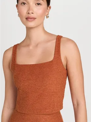 Beyond Yoga Square-Neck Cropped Tank in Rust thumbnail 1