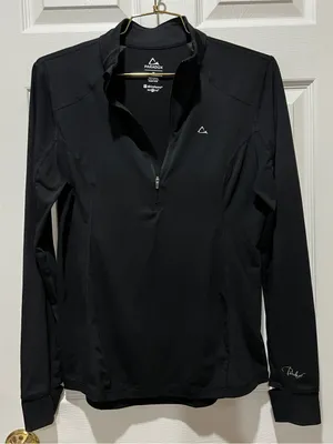 Paradox Women's Black Merino Blend Top Size Medium Long Sleeve With Thumbholes thumbnail 1