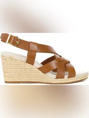 Cole Haan Crystal Honey Leather Espadrille Wedge Sandals Size 8 $150 thumbnail 2