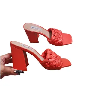 Steve Madden Leilani Red Block‎ Heel Woven Mule Size: 8.5 thumbnail 2