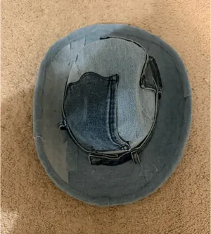 Denim patchwork cowboy hat Blue thumbnail 2